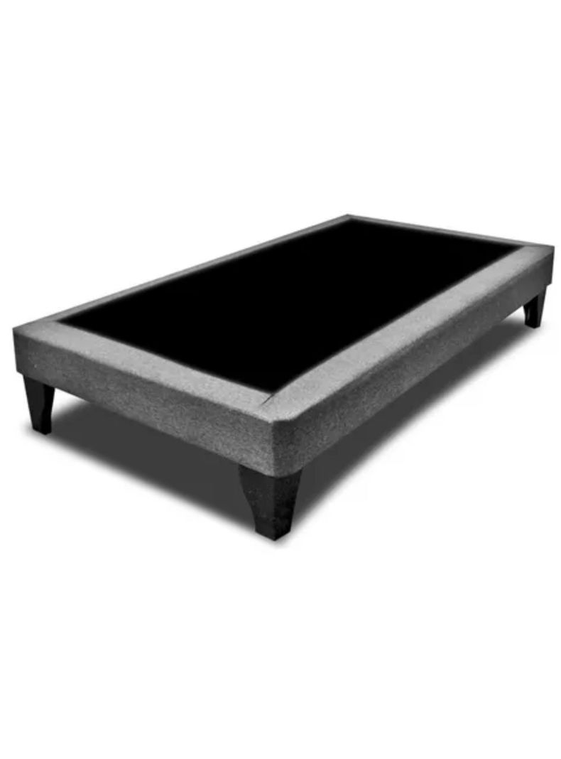 Base Cama Europea Gris Claro Lino 1 Plaza 90X200