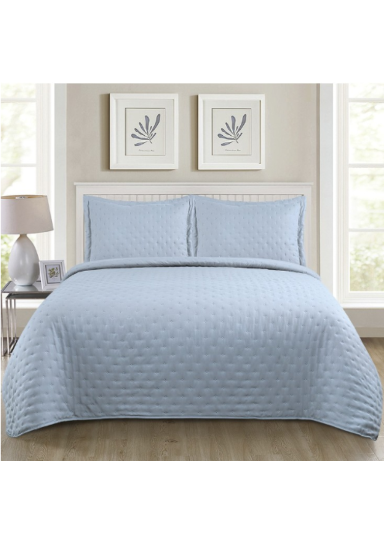 Quilt Roma King Illusions Temporada Primevera -verano  Celeste-0