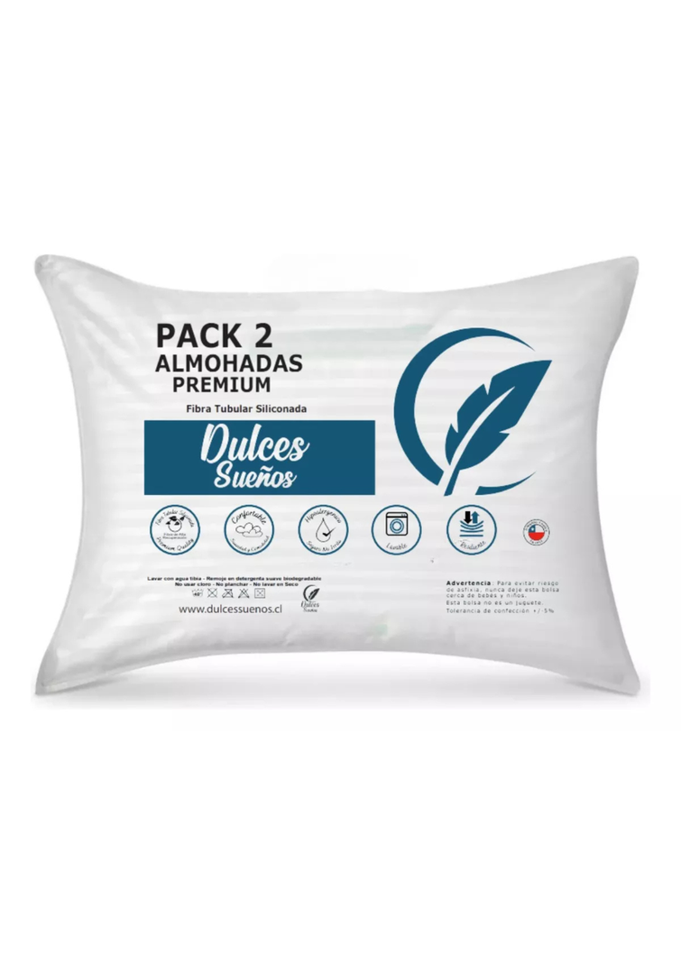Almohadas Set De 2 Premium De 50x70 Cm Dulces Sueños-0