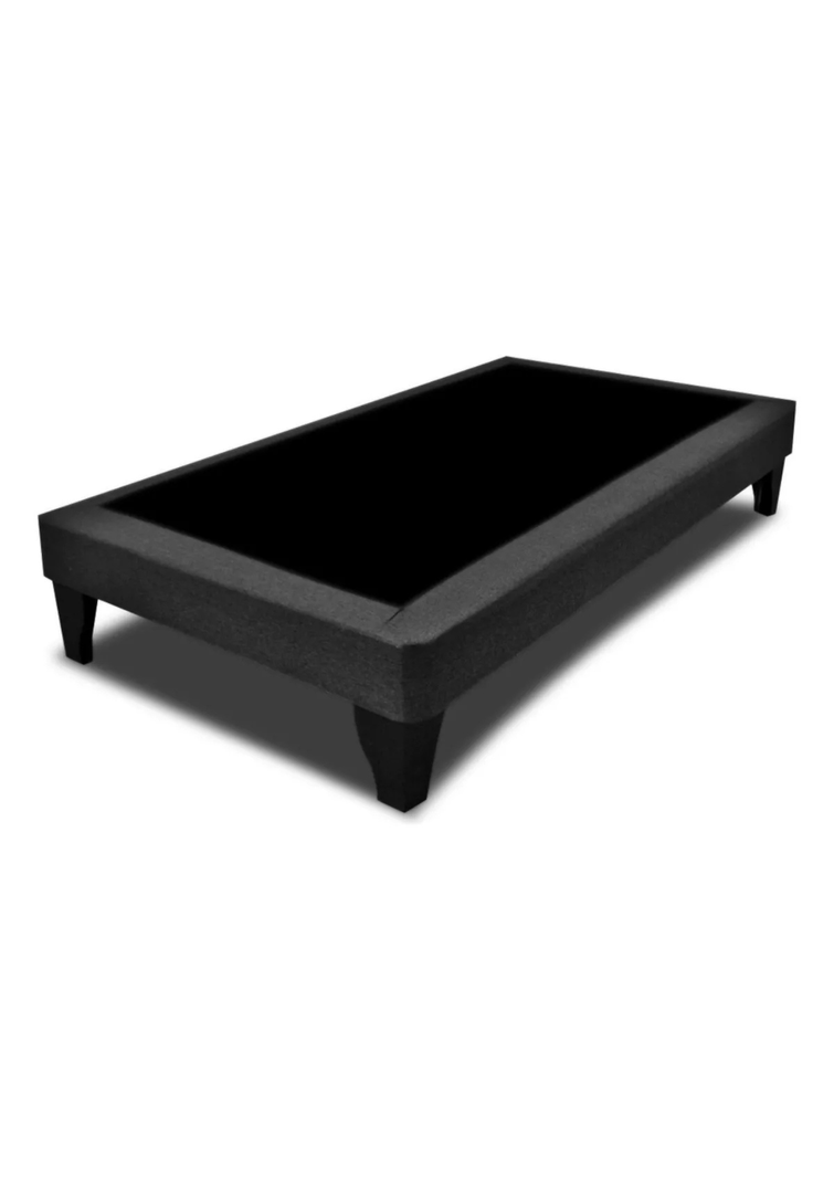 Base De Cama Europea 1.5 Plaza gris claro en lino 105x190-0