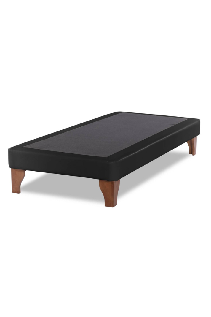 Base Cama Europea Negro Felpa 1 Plaza 90X190-0