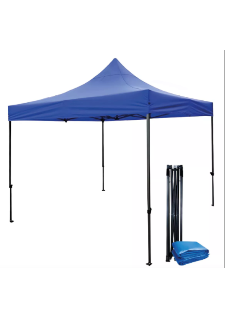 Carpa Toldo Retractil Plegable 3x3 M Reforzado Impermeable Azul-0