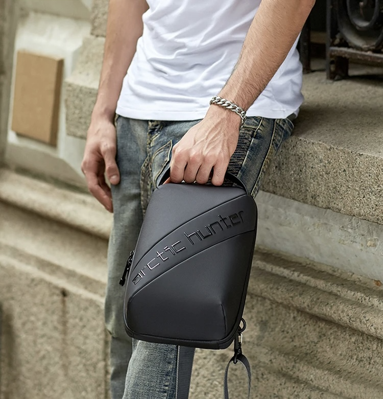 Mochila Negra Cruzada Bandolera Arctic Hunter Viajeros-3