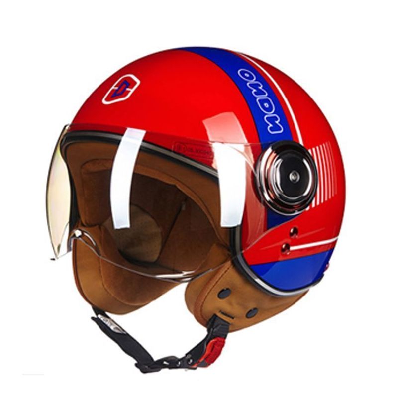 CASCO MOTO NANO ROJO AZUL BEON-0