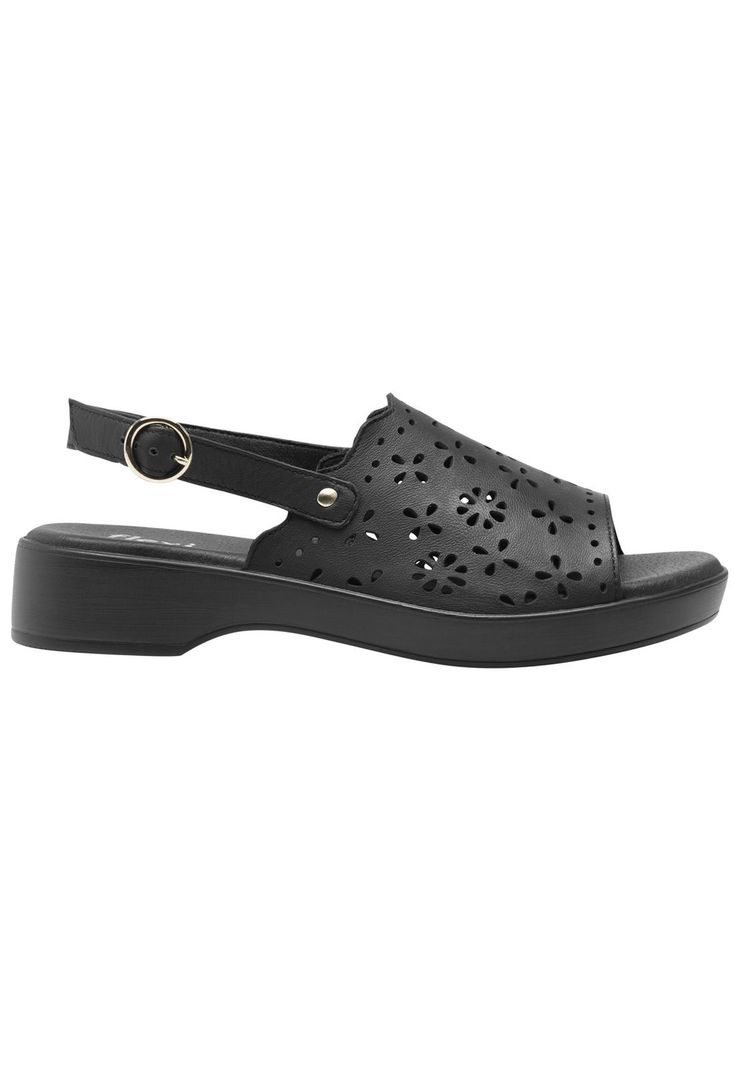 Sandalia Mujer Cuero Doha Negro Flexi-0