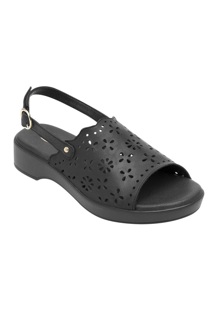 Sandalia Mujer Cuero Doha Negro Flexi-1