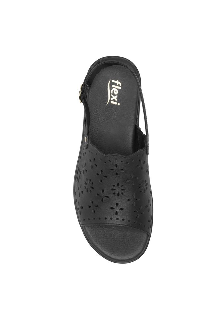 Sandalia Mujer Cuero Doha Negro Flexi-4