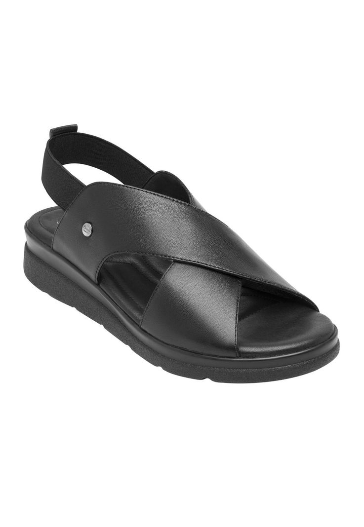 Sandalia Mujer Cuero Dariana Negro Flexi-1