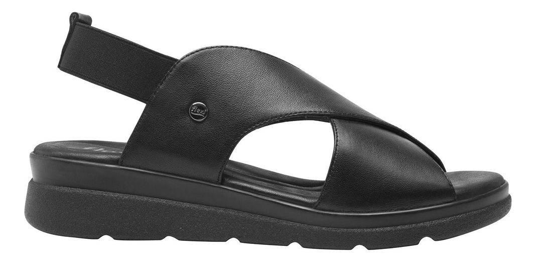 Sandalia Mujer Cuero Dariana Negro Flexi