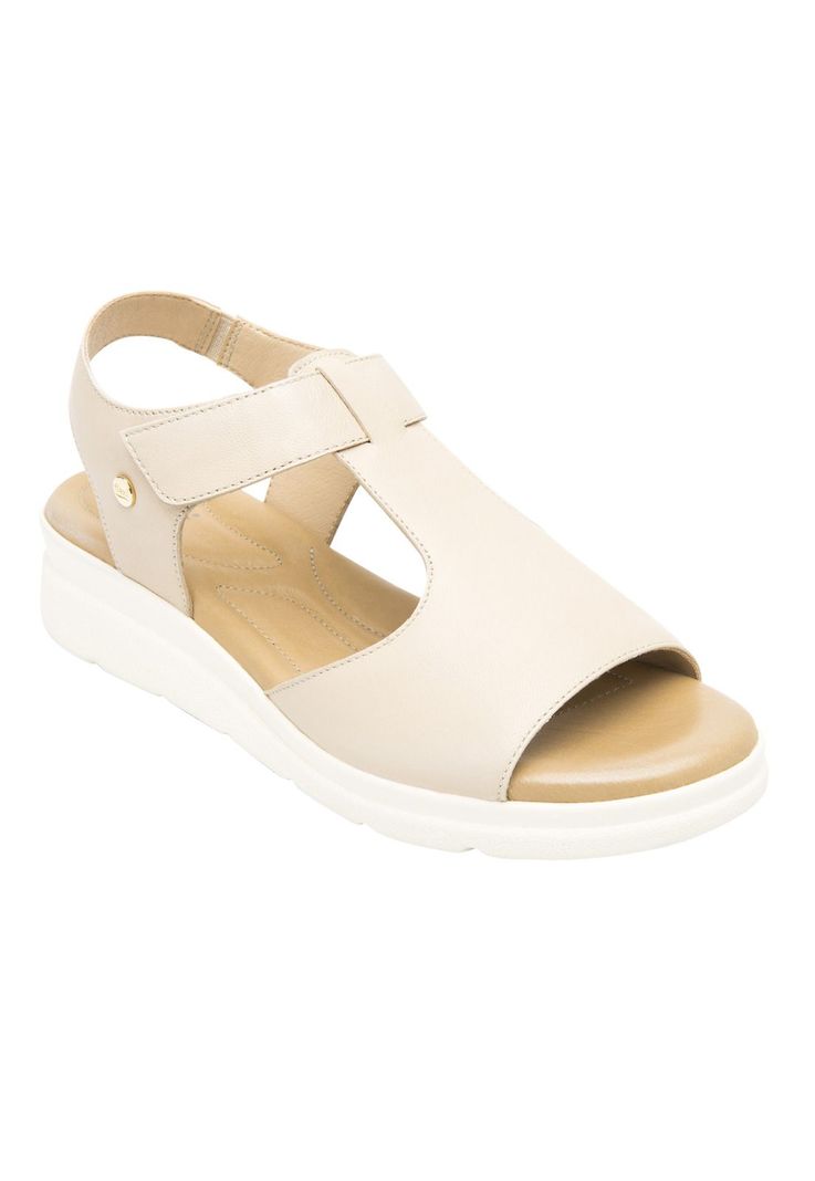 Sandalia Mujer Cuero Dariana Beige  Flexi-1