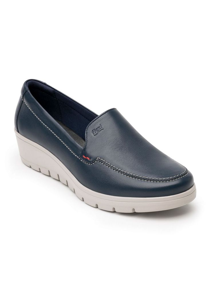 Zapato Mujer Cuero Cataleya Azul Flexi-0