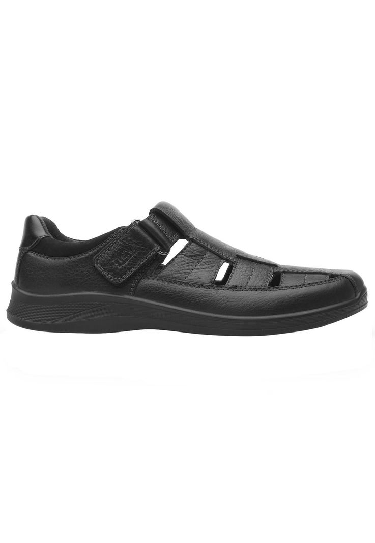 Sandalia Hombre Cuero Santiago Negro Flexi-0