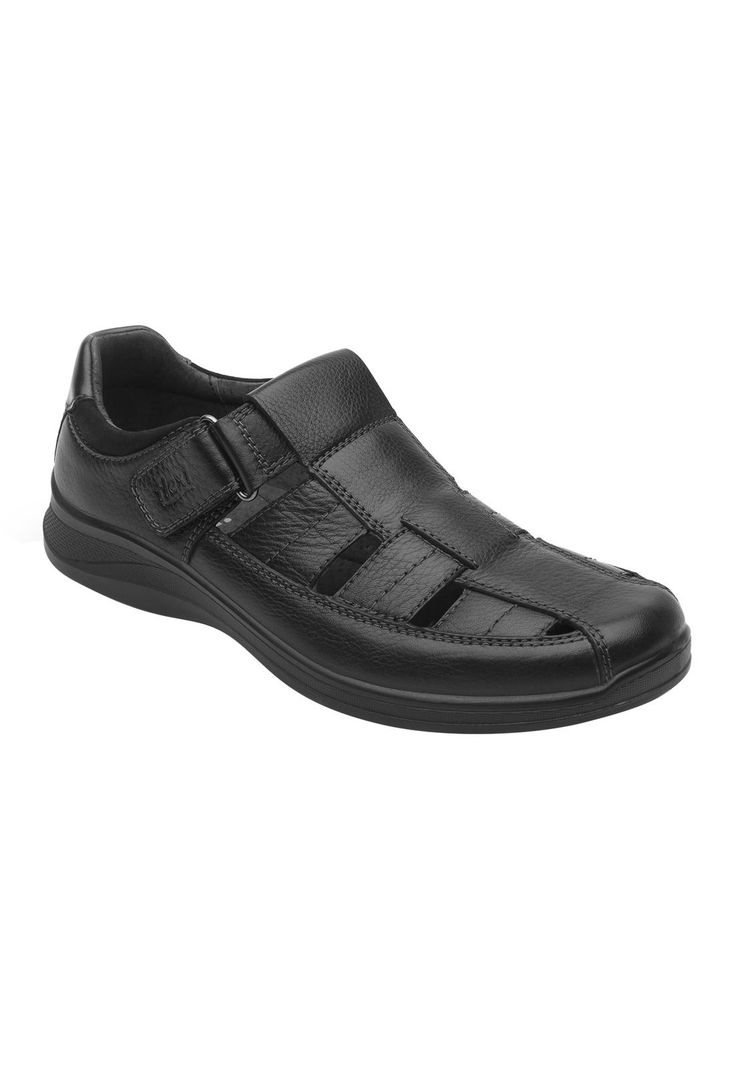 Sandalia Hombre Cuero Santiago Negro Flexi-1