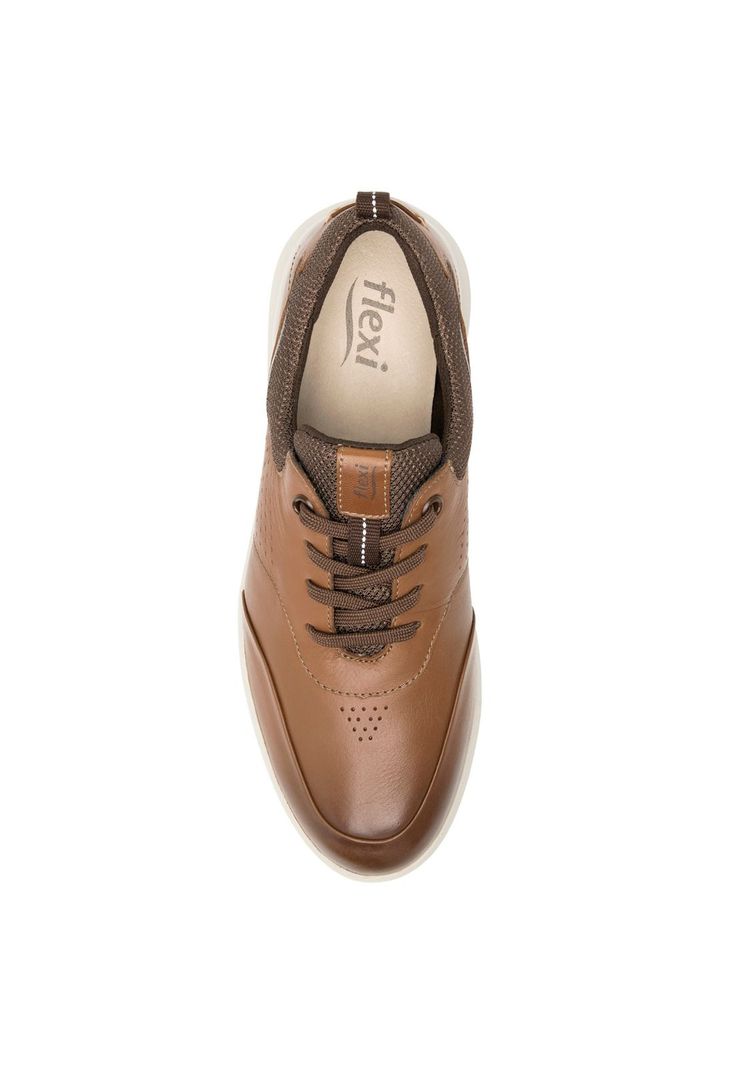 Zapatilla Mujer Cuero Alisha Café Flexi-5