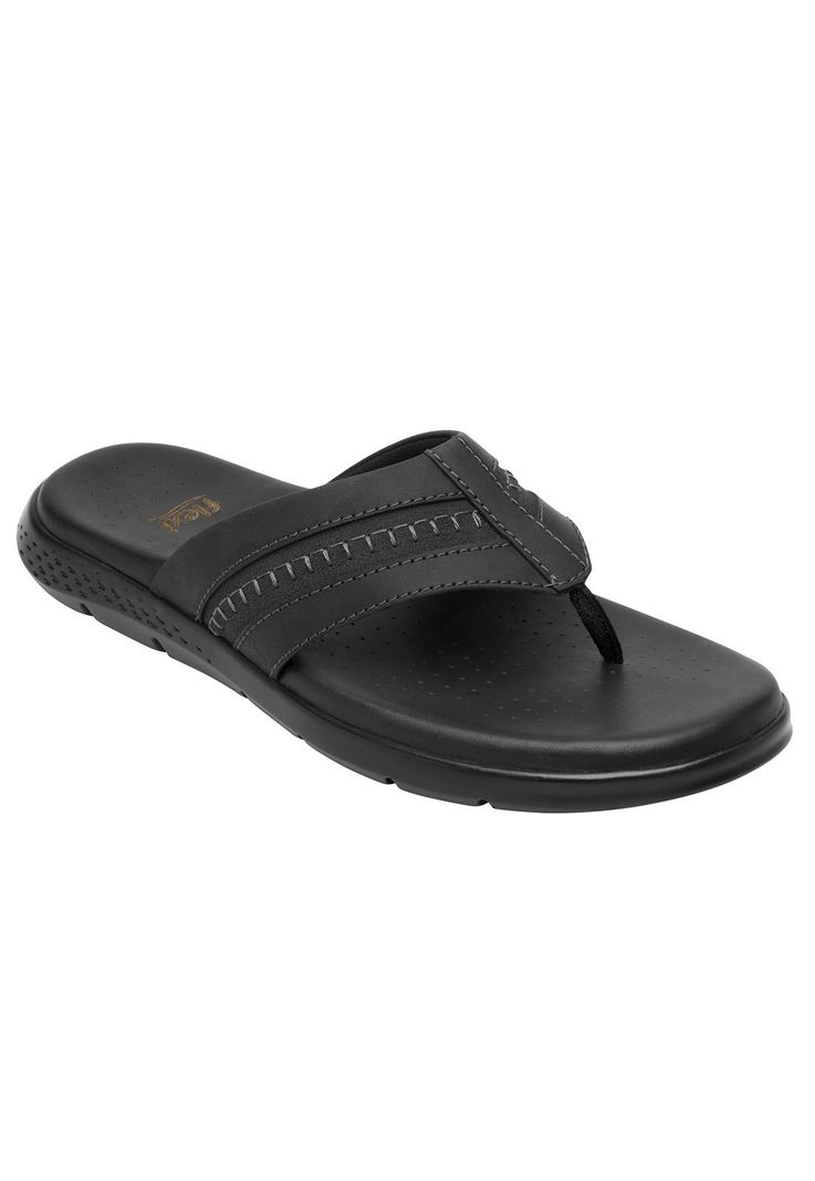 Sandalia Hombre Cuero Odin Negro Flexi-1