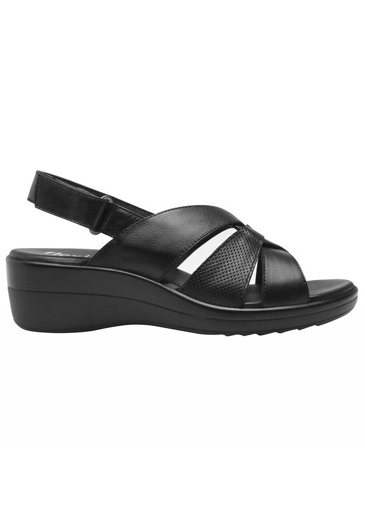 Sandalia Mujer Cuero Amapola Negro Flexi-0