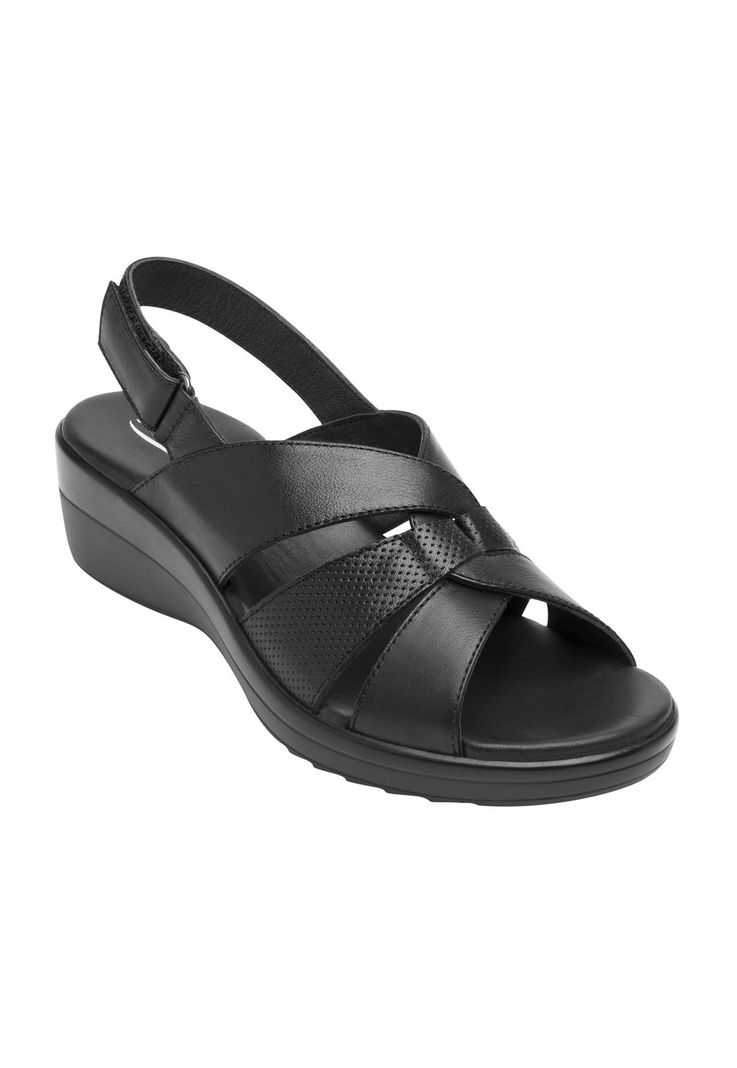 Sandalia Mujer Cuero Amapola Negro Flexi-1