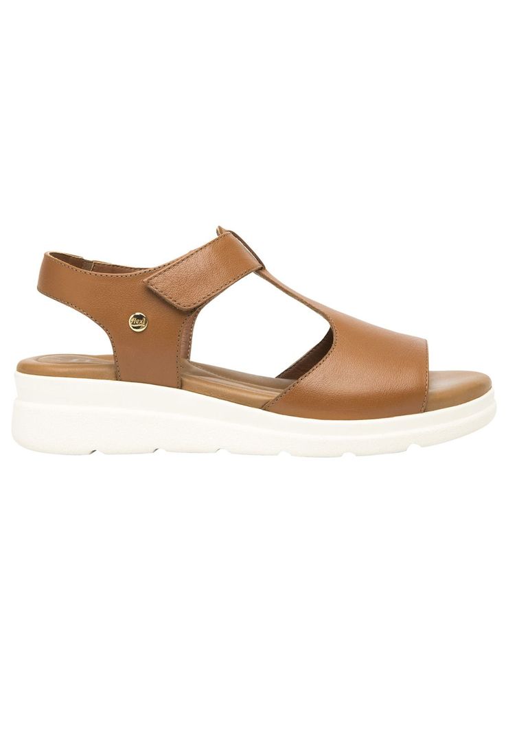 Sandalia Mujer Cuero Dariana Café Flexi-0