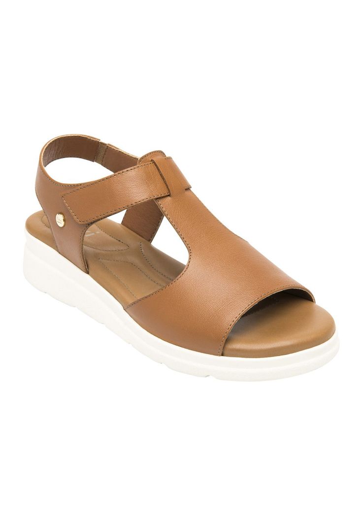 Sandalia Mujer Cuero Dariana Café Flexi-1