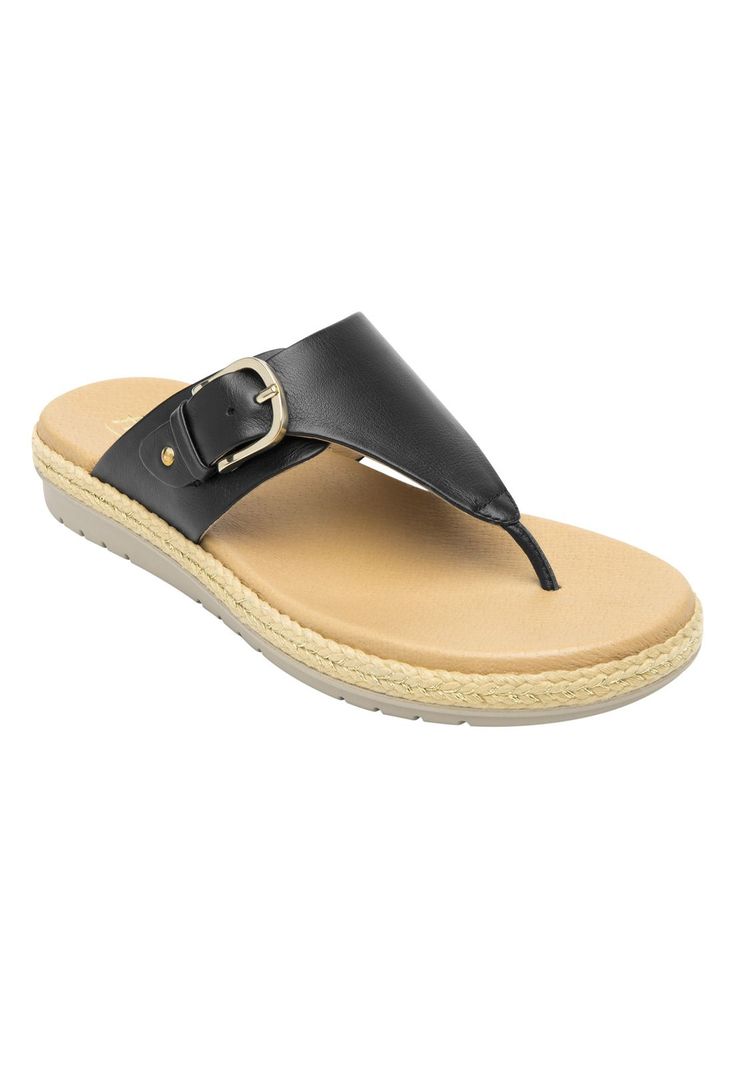 Sandalia Mujer Cuero Peonia Negro Flexi-1