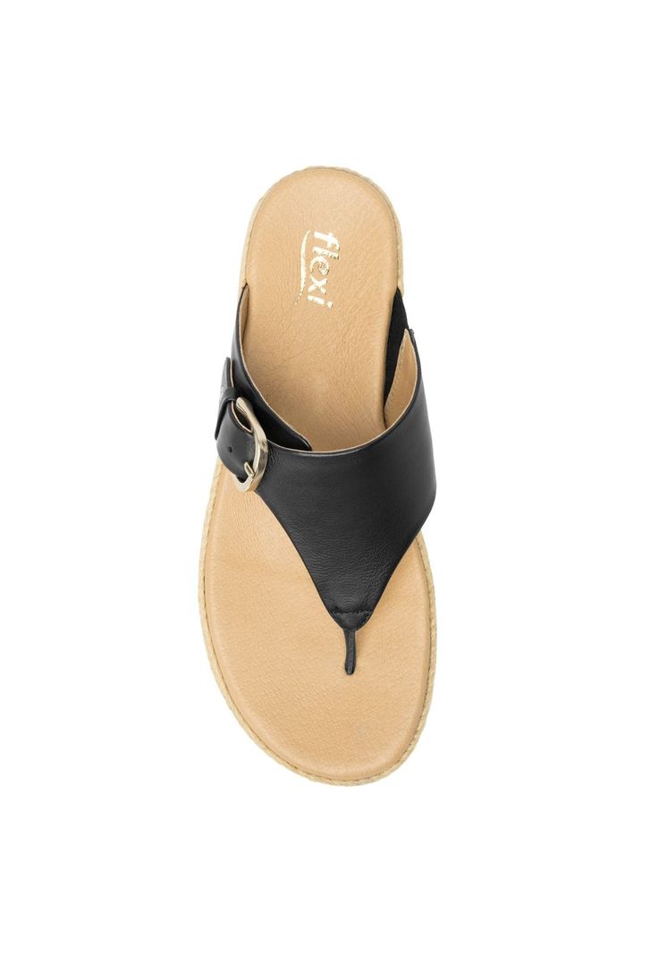Sandalia Mujer Cuero Peonia Negro Flexi-6