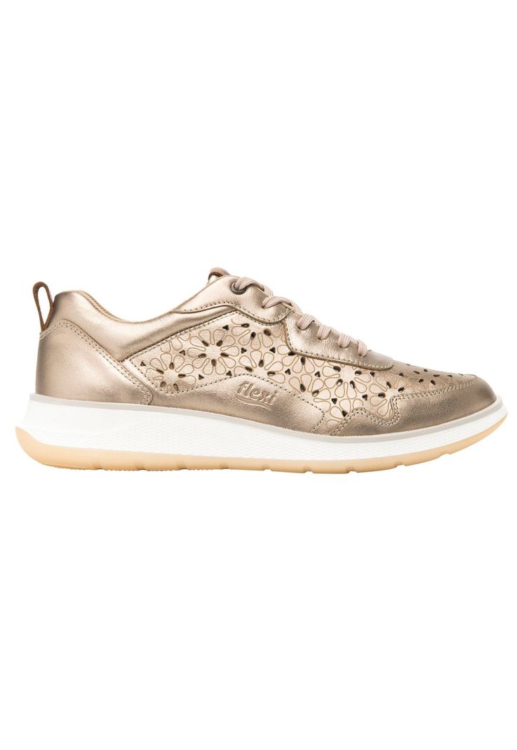 Zapatilla Mujer Cuero Rosaura Dorado Flexi-1