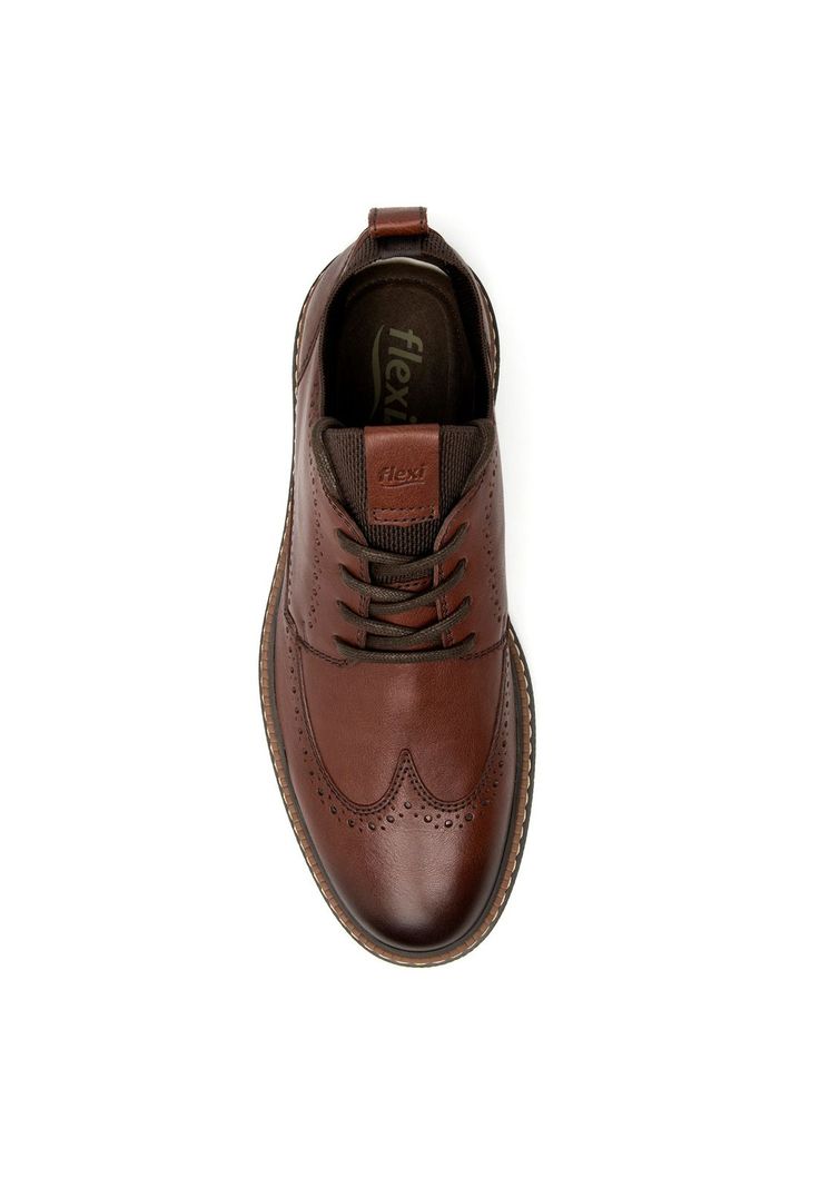 Zapato Hombre Cuero Okan Café Flexi-3