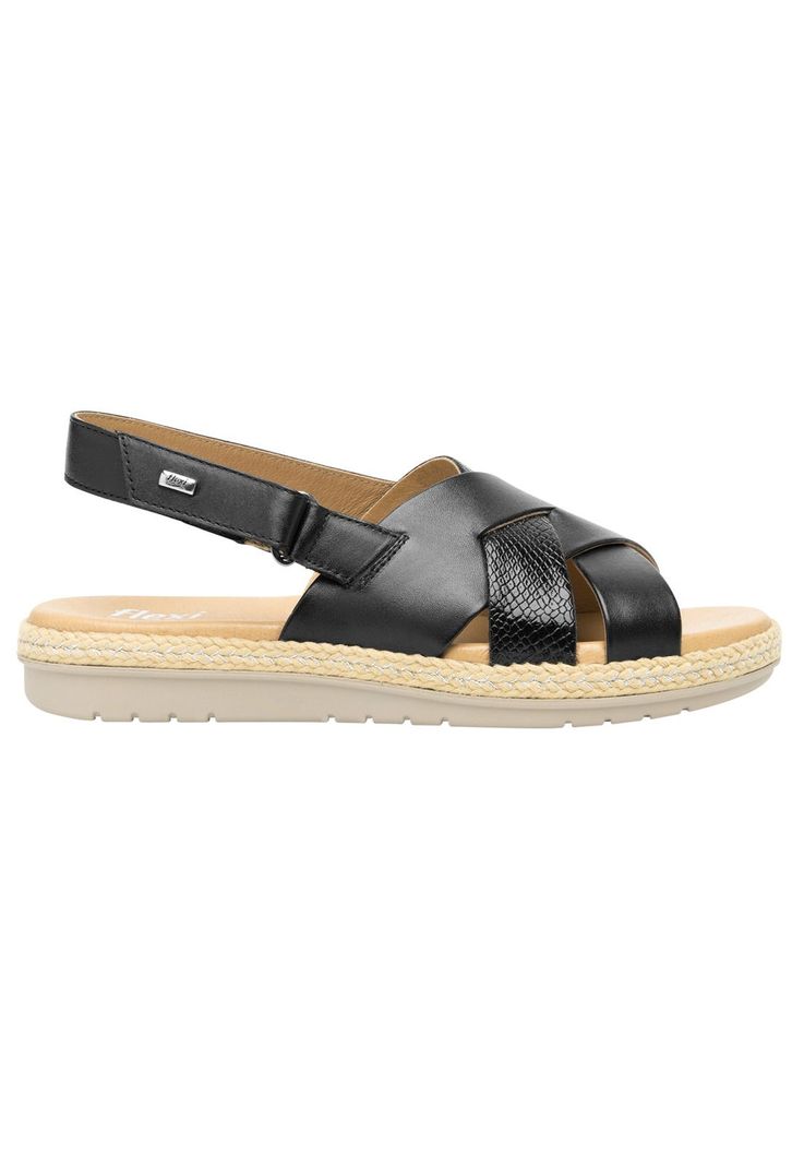 Sandalia Mujer Cuero Peonia Negro Flexi-0