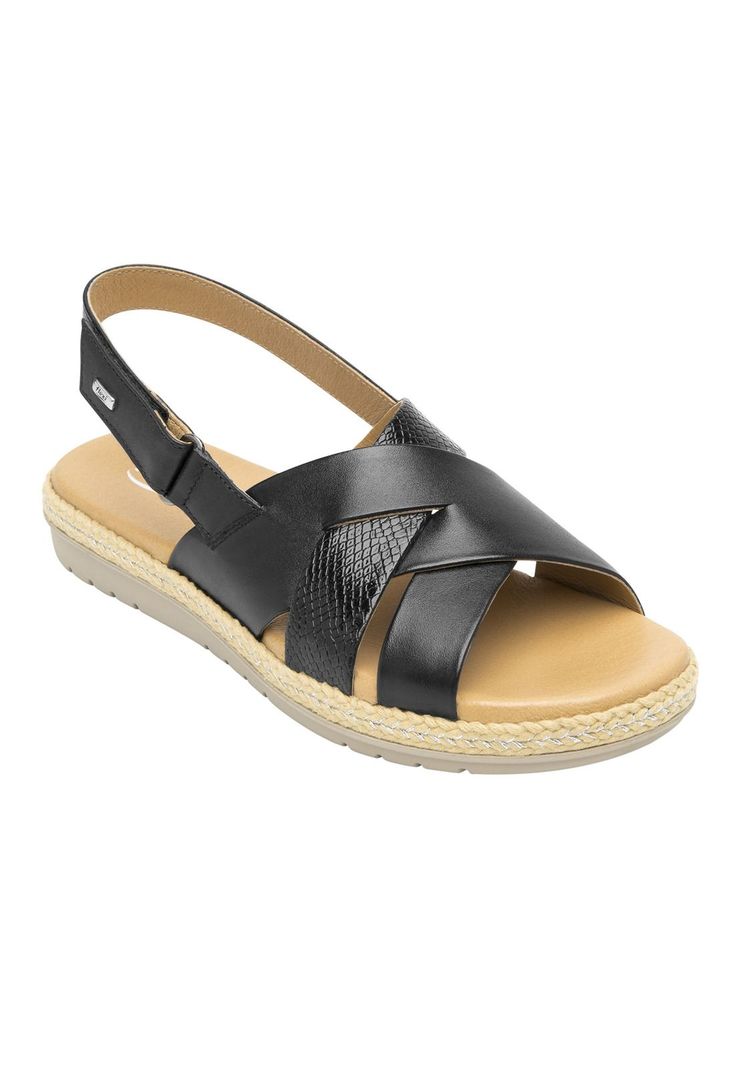 Sandalia Mujer Cuero Peonia Negro Flexi-1