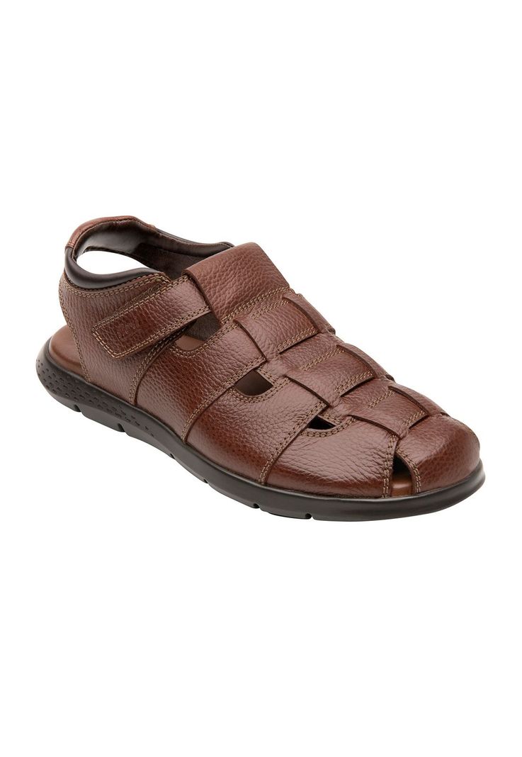 Sandalia Hombre Cuero Odin Café Flexi-0