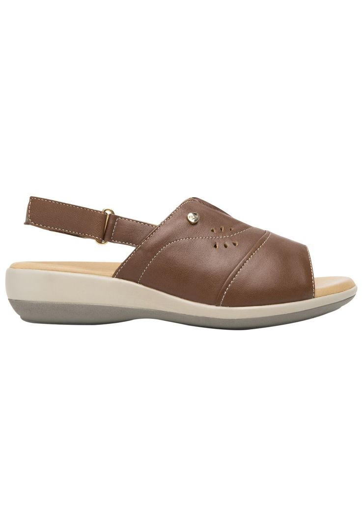 Sandalia Mujer Cuero Gaia Cafe Flexi-0