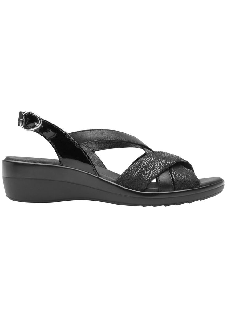 Sandalia Mujer Cuero Amapola Negro Flexi-0
