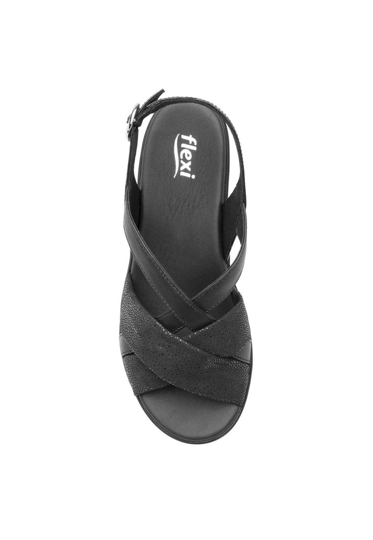 Sandalia Mujer Cuero Amapola Negro Flexi-5