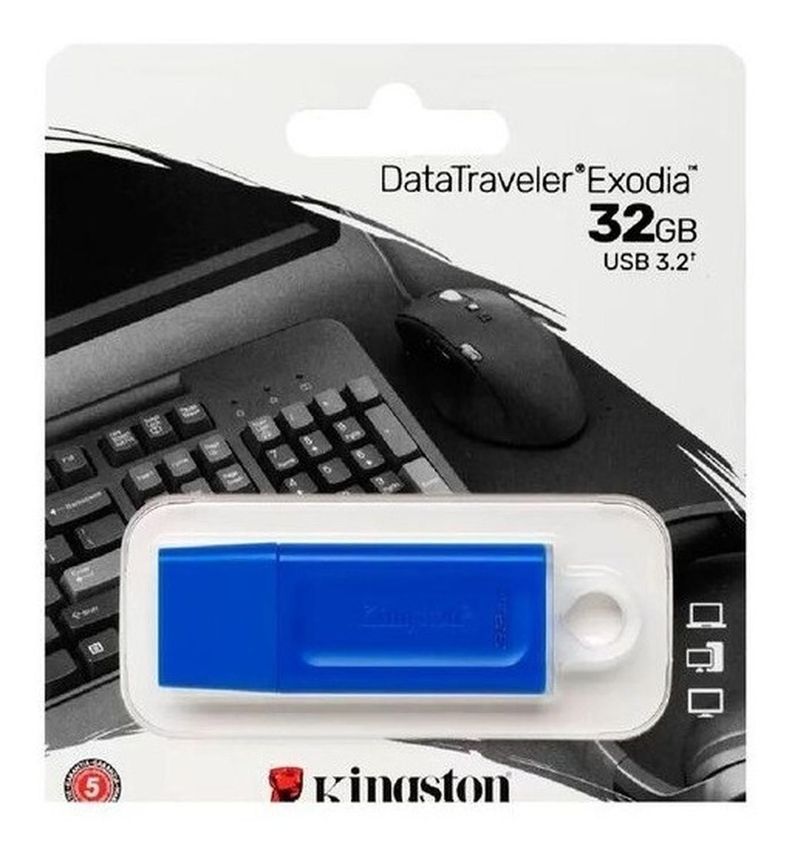 DTX/32GB PENDRIVE EXODIA 3.2 - 32GB AZUL (740617-322910) KINGSTON-2