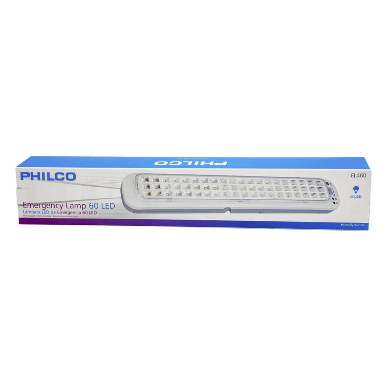 LAMPARA DE EMERGENCIA PHILCO 60 LED ILUMINACION ALTA Y BAJA-0