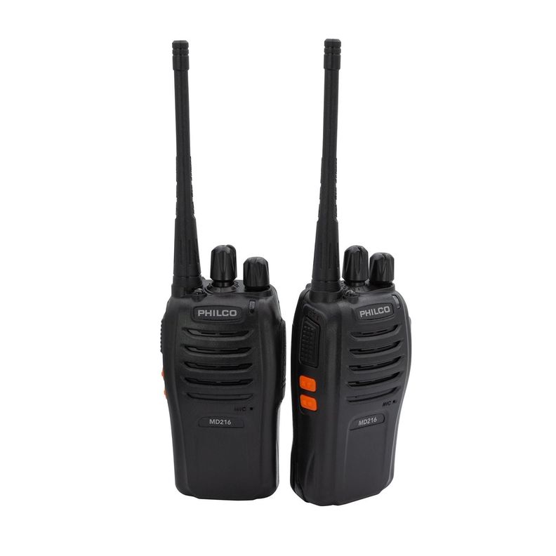 KIT PAR RADIOTRANSMISORES PORTATIL INCLUYE MANOS LIBRES WALKIE TALKIE 16KILOMETROS PHILCO-2