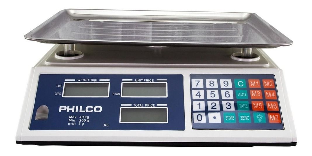 BALANZA DIGITAL 40 KILOS ACERO INOXIDABLE PHILCO-1