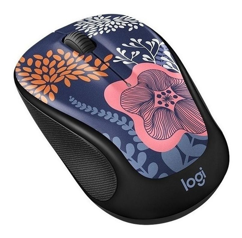 Mouse Logitech Inalambrico M317 Blue Floral-0