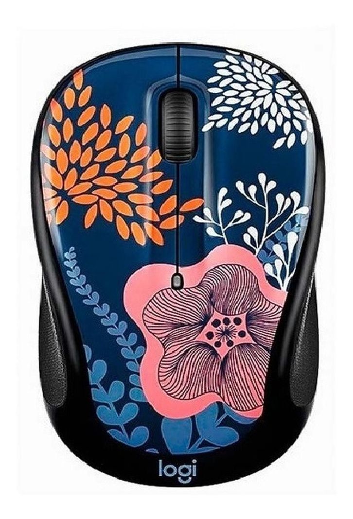 Mouse Logitech Inalambrico M317 Blue Floral-2