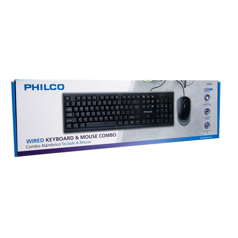 KIT ALAMBRICO TECLADO + MOUSE PHILCO-0