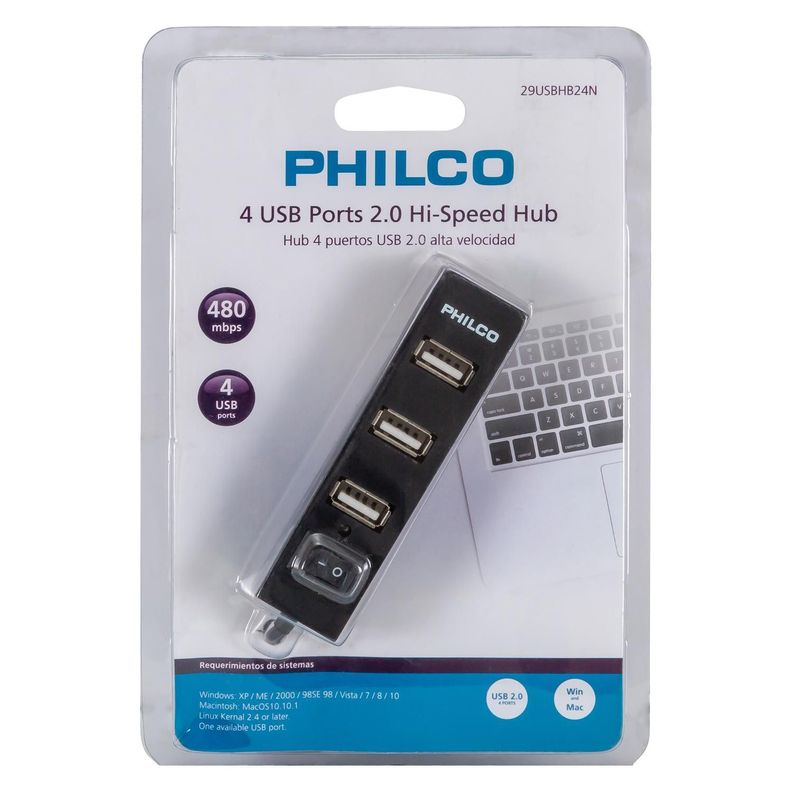 HUB USB 20 4 PUERTOS NEGRO-0