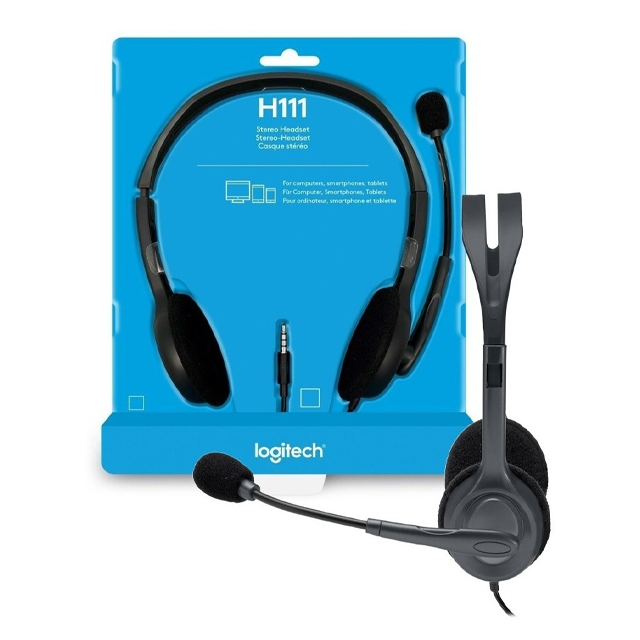 Audifono Con Microfono Logitech H111 Stereo Multidispositivo Color Negro-0