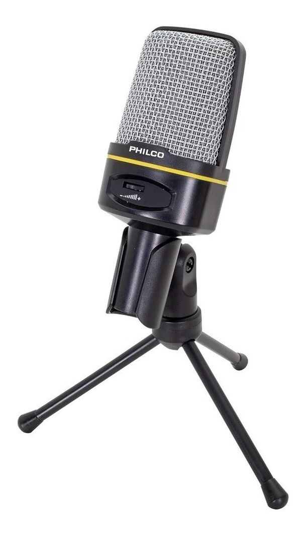 MICROFONO CONDENSADOR GAMER/STREAMER C/TRIPODE PHILCO-2