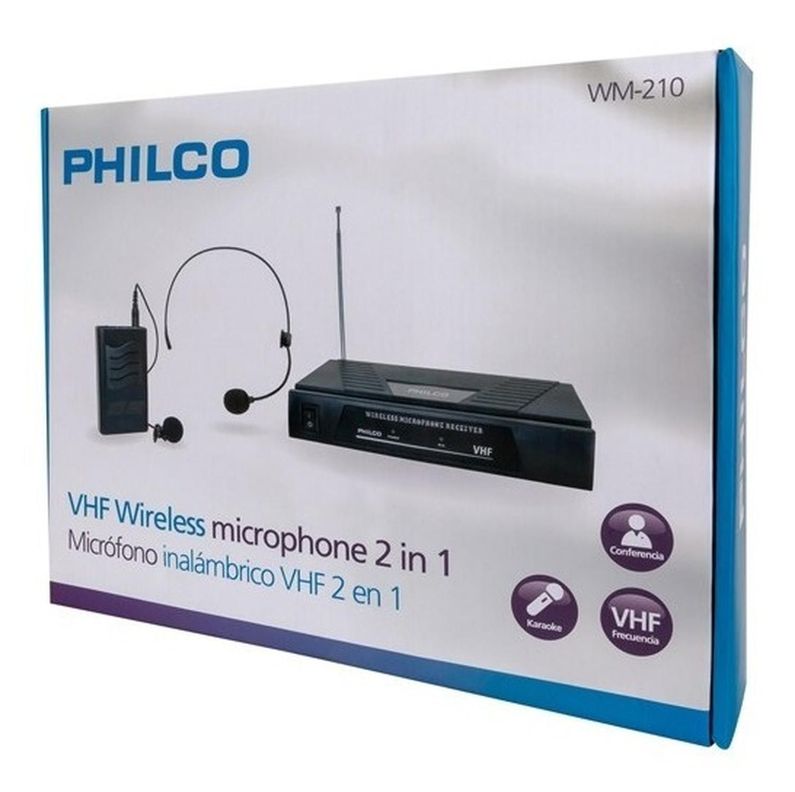 MICROFONO INALAM 2 EN 1 CINTILLO/SOLAPA VHF PHILCO-2