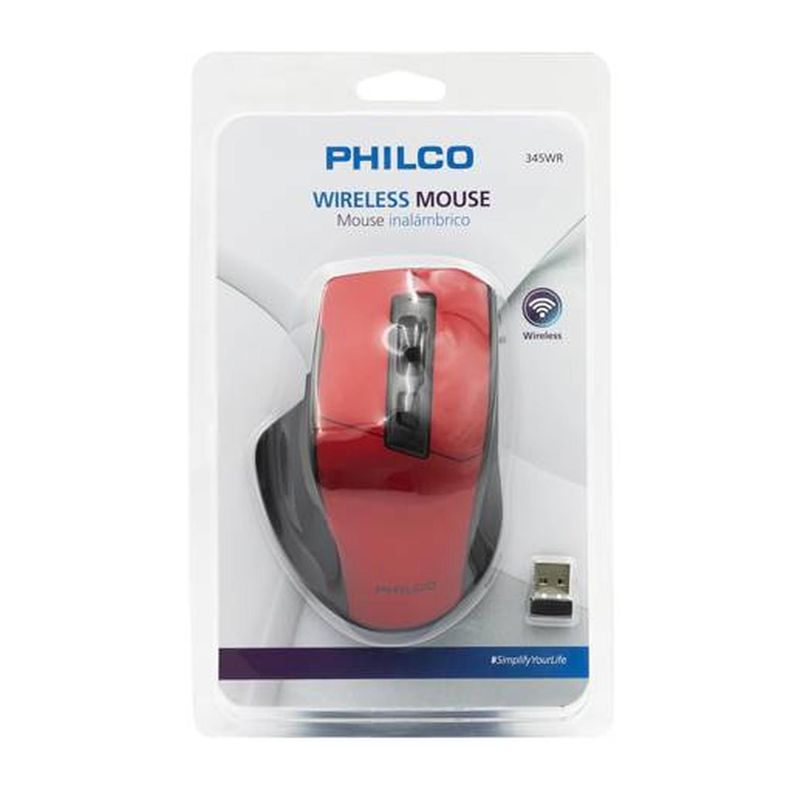 MOUSE INALAMBRICO PHILCO 345 RED-0