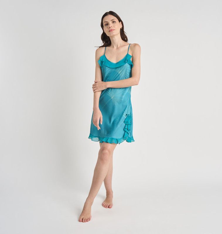 MINI MUJER BARBIZON VUELO VERDE ESTAMPADO S