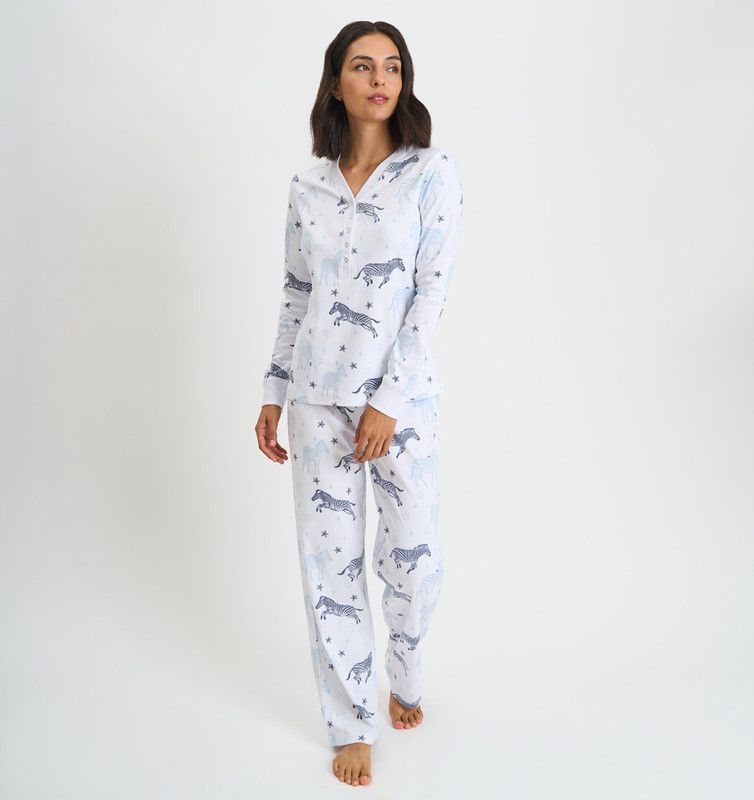 PIJAMA MUJER BARBIZON ROCIO BLANCO ESTAMPADO