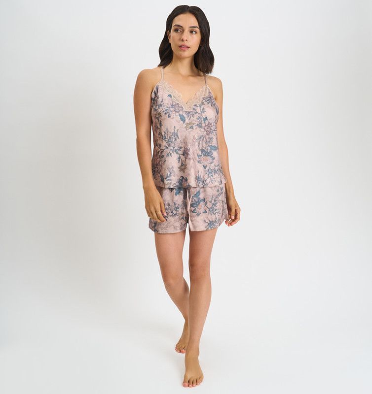 PIJAMA MUJER BARBIZON LORE LACE BEIGE ESTAMPADO S
