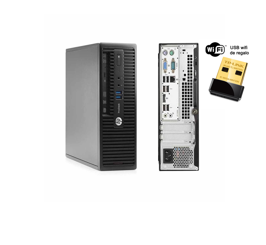 Pc Hp 400 G2.5 Sff 8gb, Ssd 240gb Wifi Usb (Reacondicionado)-1