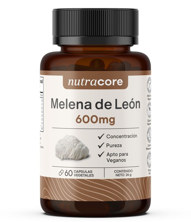 Melena de Leon 600mg 60 Capsulas Natural NutraCore